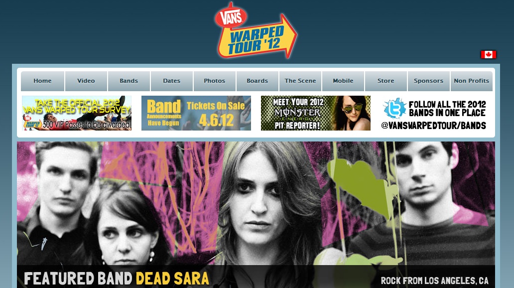 Vans Warped Tour 2012 - Featuring Dead Sara